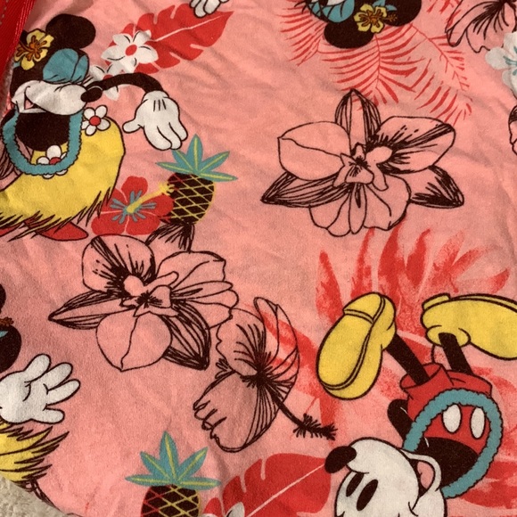 2X Disney 100% cotton Hawaiian tropical Minnie Mouse hula pajama capris pants - Picture 2 of 3